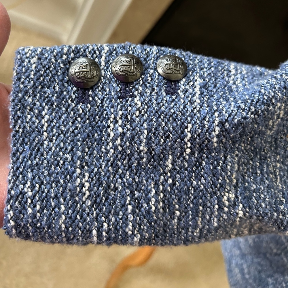 Talbots Double Breasted Blue Multi Tweed Jacket - Picture 9 of 14
